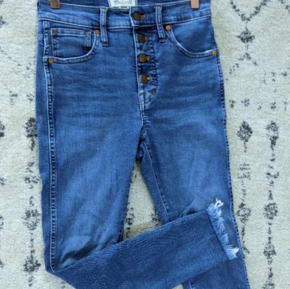 Madewell 10" High Rise Button Blue Jeans 25 Petite